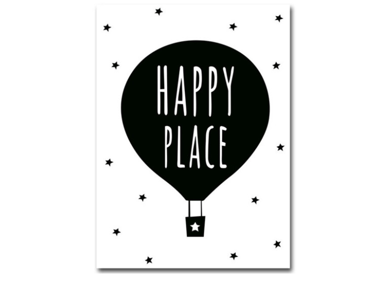 Plakát do dětského pokojíčku s balónem Happy Place