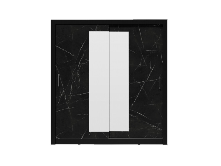 Šatní skříň se zrcadlem IN BOX 200 cm - černá