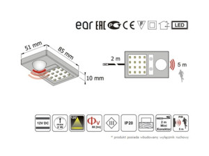 Led osvětlení TA-01 se senzorem