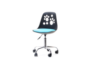 Dětská otočná židle Foot - černo modrá