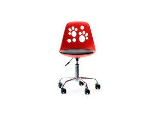 Dětská otočná židle Foot - červeno černá