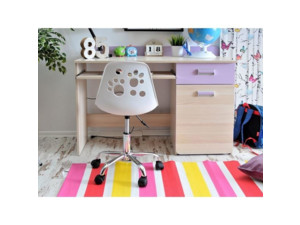 Dětská otočná židle Foot - bílo fialová