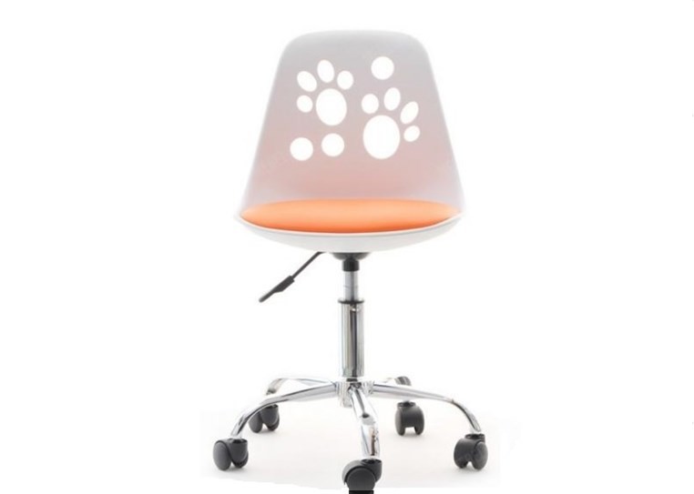 Dětská otočná židle Foot - bílo oranžová