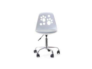 Dětská otočná židle Foot - bílo šedá