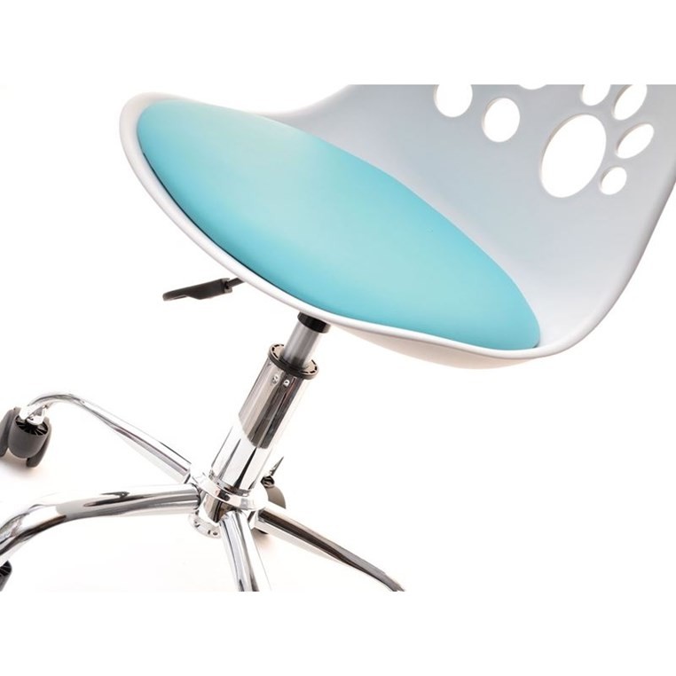 Dětská otočná židle Foot - bílo modrá