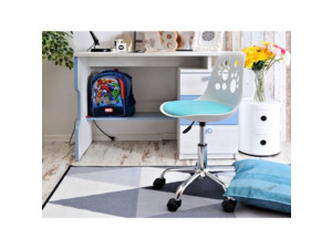 Dětská otočná židle Foot - bílo modrá