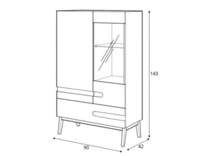 Komoda s vitrínou Modena MO-03