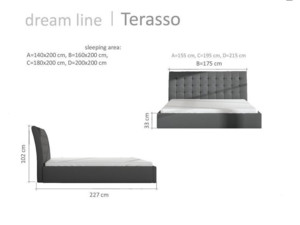 Postel Terasso (160) s roštem a úložným boxem