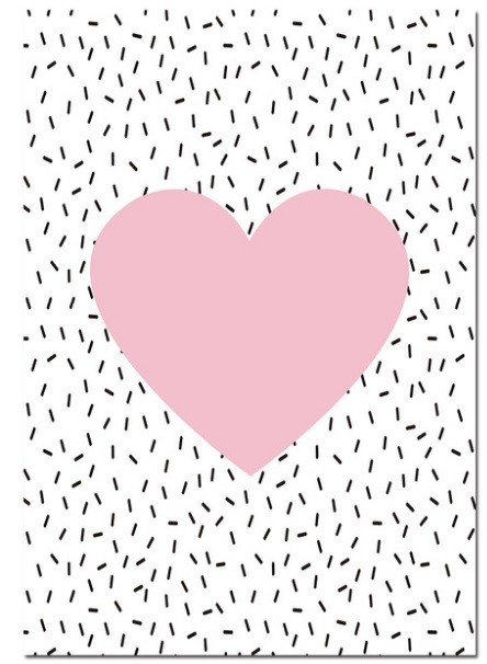 Plakát Pink Heart 30 x 40 cm - poslední 2 kusy