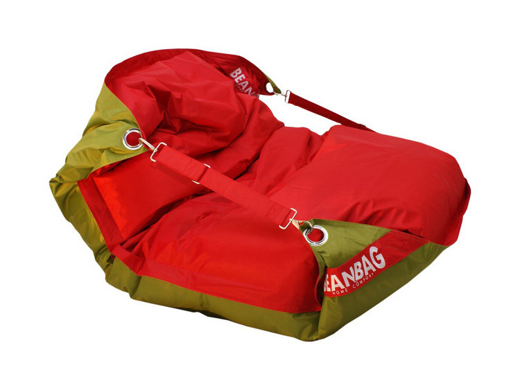 Sedací pytel 189x140 duo scarlet rose - green frog