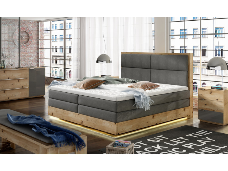 Postel Boxspring Trento s Led osvětlením  (140)