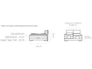 Postel Boxspring Valva (180) s elektrickým polohováním