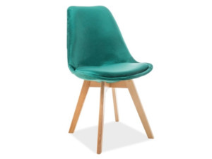 Jídelní židle Dior - zelený velvet/buk