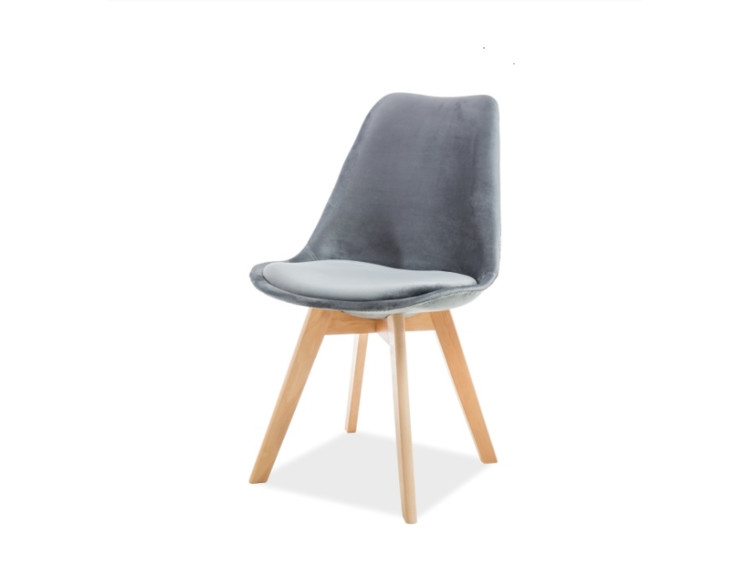 Jídelní židle Dior - šedý velvet/buk