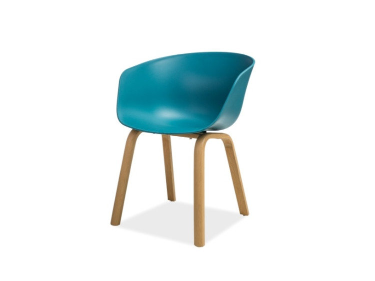 Jídelní židle Ego - modrá/dub