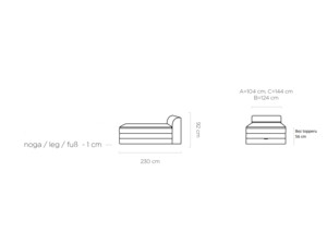 Postel Boxspring Aqua (140)