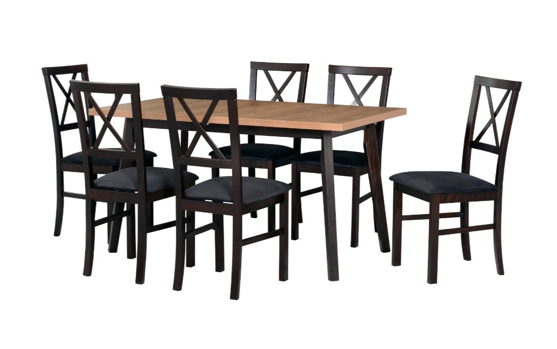 Jídelní stůl Oslo V, 6x židle Milano IV
