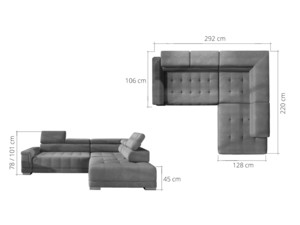 Sedací souprava rohová Campo L s posuvným sedem