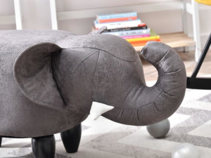 Taburet pro děti slon - tmavě šedý
