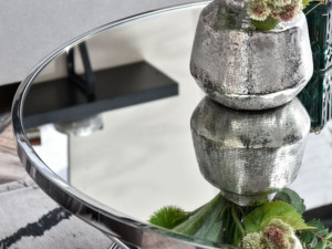 Konferenční stolek Amin XL - stříbrné sklo, chrom