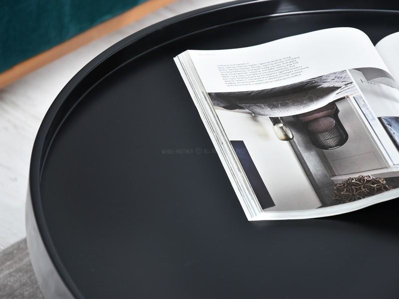 Kulatý konferenční stolek Lavin XL, Ø 80 cm - černý