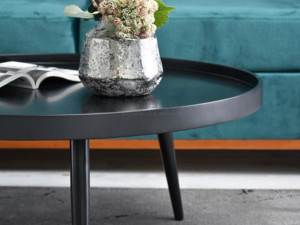 Kulatý konferenční stolek Lavin XL, Ø 80 cm - černý