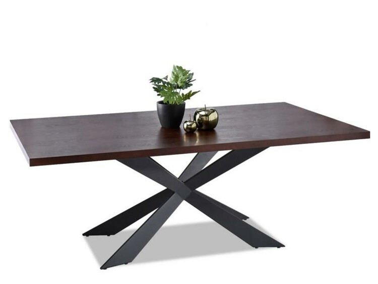 Jídelní stůl Retro, tmavý ořech/černý, 200x100 cm
