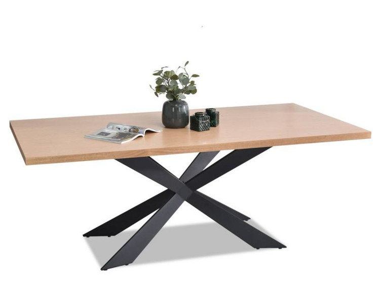 Jídelní stůl Retro, dub/černý, 100x200 cm