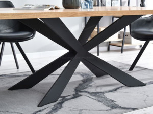 Jídelní stůl Retro, dub/černý, 100x200 cm