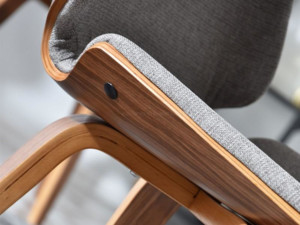 Dřevěná ohýbaná židle Vincent, ořech/šedá