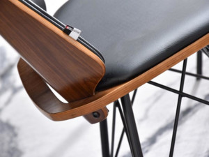 Designová židle s ohýbaného dřeva Matis, ořech/černá ekokůže