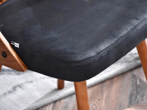 Dřevěná ohýbaná židle Lati, ořech/černá