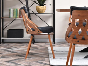 Dřevěná ohýbaná židle Lati, ořech/černá