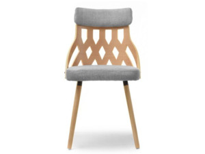 Dřevěná ohýbaná židle Lati, buk/šedá