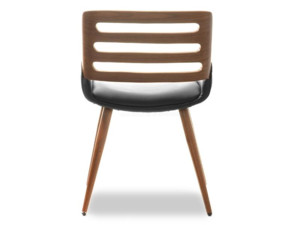 Dřevěná židle Kari, ořech/černá ekokůže