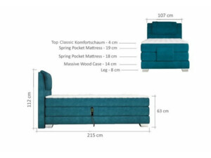 Akce - Postel Boxspring Wave (100) s elektrickým polohováním + topper