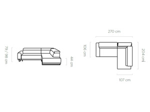 Sedací souprava rohová Manila s posuvným sedem