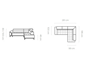 Sedací souprava rohová Sandro L