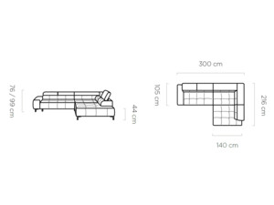 Sedací souprava rohová Plaza L s posuvným sedem i opěrem