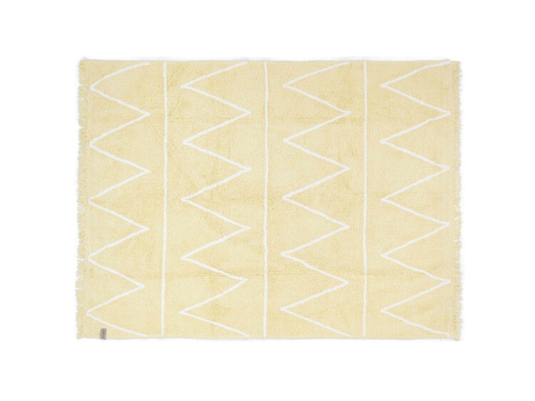 Bavlněný koberec klikatý vzor, žlutý Lorena Canals - Hippy