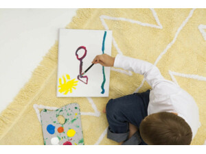 Bavlněný koberec klikatý vzor, žlutý Lorena Canals - Hippy
