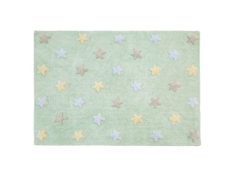 Bavlněný koberec zelený, barevné hvězdičky Lorena Canals - Stars