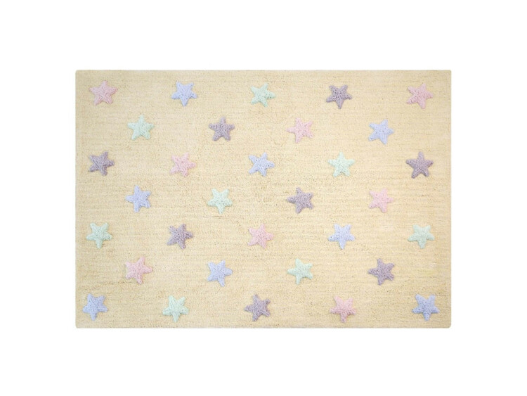 Bavlněný koberec žlutý, barevné hvězdičky Lorena Canals - Stars