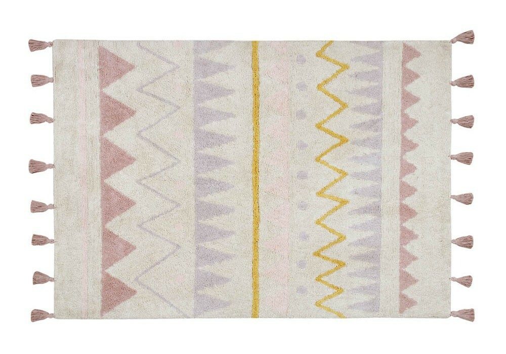 Bavlněný koberec 120 x 160 starorůžový vzor Lorena Canals - krémový Azteca