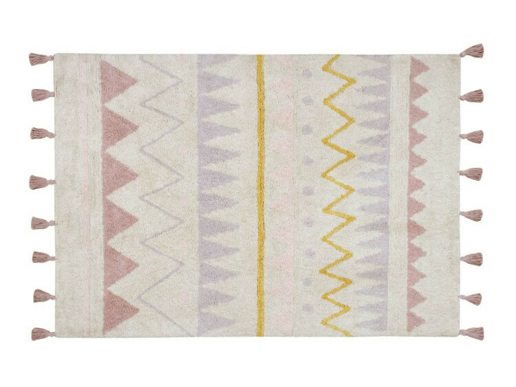 Bavlněný koberec 120 x 160 starorůžový vzor Lorena Canals - krémový Azteca