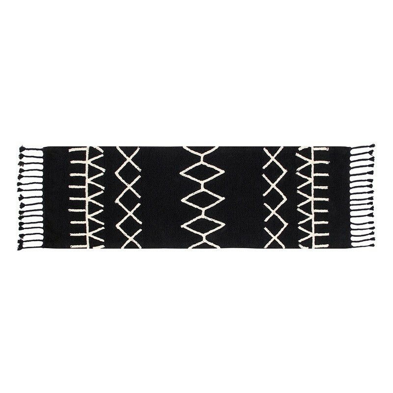 Bavlněný koberec běhoun, bílé vzory Lorena Canals - Black&White