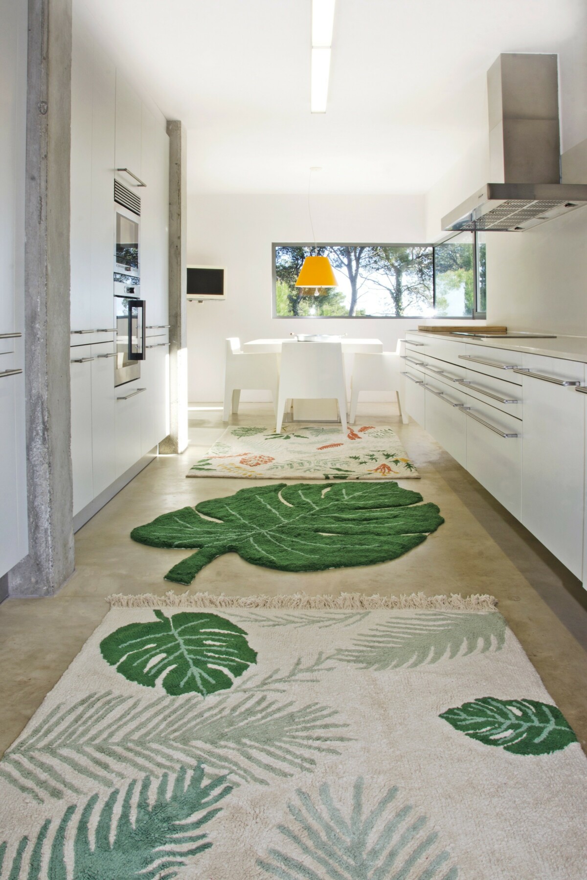 Bavlněný koberec zelené listy Lorena Canals - krémový Plants