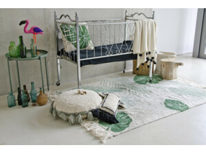 Bavlněný koberec zelené listy Lorena Canals - krémový Plants