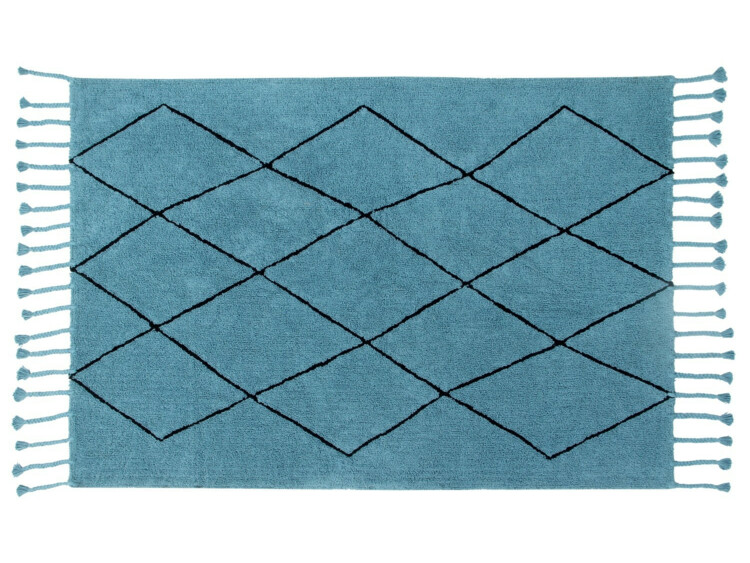 Bavlněný koberec petrolejový s třásněmi Lorena Canals - Bereber