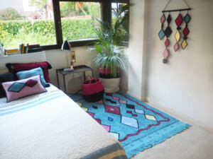 Bavlněný koberec kosočtverce Lorena Canals - tyrkysový Morocco